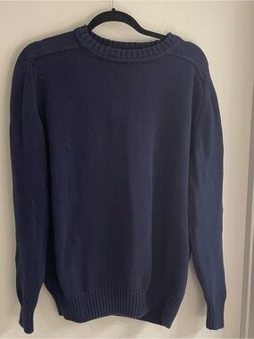 Lands' End Men's Crewneck Sweater - Navy Blue